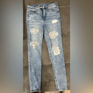 American Eagle distressed acid wash jeans